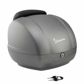PIAGGIO grauer matter Topcase mit schwarzem Kissen