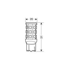 Hyper-Led Pilot Lamp 8 12V 27 SMD x 3 chips W21/5W W3x16q White
