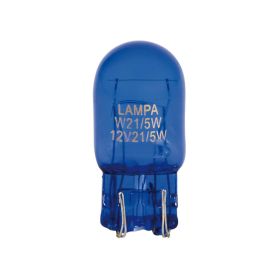 Blue Dyed Glass Pilot Lamp with Glass Base 2 Filaments 21/5W W3x16q 2pcs