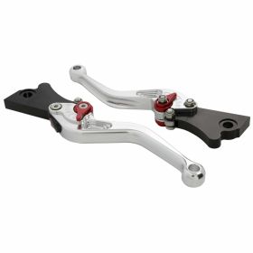 PM Tuning Pro Street Brake Lever Set in Silver Adjustable CNC Aluminum