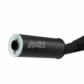 Échappement de course POLINI noir en acier avec silencieux en aluminium pour pneus larges