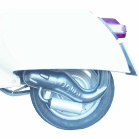 POLINI Racing Banana Exhaust Black Steel Silencer Silver Aluminum 23mm Left
