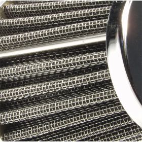POLINI Luftfilter 90° 120 mm Anschluss 38 mm Stoff mit Chromabdeckung