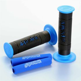 POIGNÉES POLINI BIG EVOLUTION 22/24 mm noires/bleues avec inserts en caoutchouc