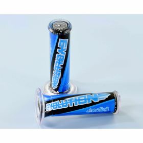 Poignées POLINI Evolution 22/24 mm noires/bleues pour guidons
