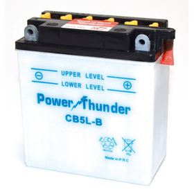 Power Thunder Motorradbatterie YB5L-B 12V/5Ah mit Säure