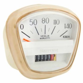 Compteur de vitesse PREMIUM jusqu'à 140 km/h cadran blanc chiffres noirs