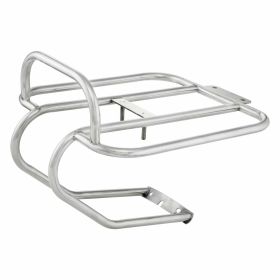 Galvanized rear luggage rack with horizontal support for spare wheel