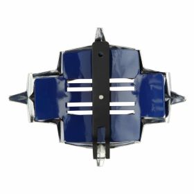 Couvercle de klaxon en acier chromé bleu/rouge