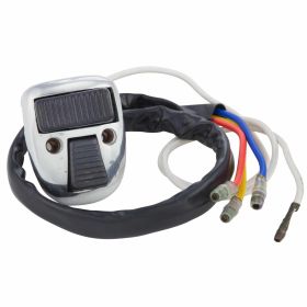 PREMIUM Blinkerhorn Winkel Schwarz-Chrom Kabel