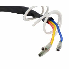PREMIUM Blinkerhorn Winkel Schwarz-Chrom Kabel