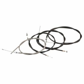 Kit cavi guaine con guaina nera occhiello acciaio 1 marcia 1 radiatore 1 freno