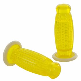 Poignées Superflex transparentes jaunes 22/22 mm longueur 120 mm intérieur 20/20 mm