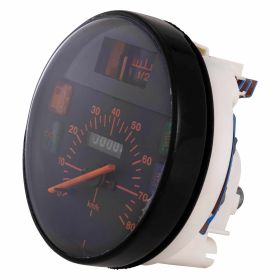 105 mm Tachometer 80 km/h schwarzes Zifferblatt orange Zahlen kein Emblem