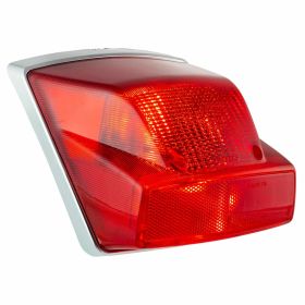 Red Chrome BA15s Rear Light 583081 with Homologated Bulbs