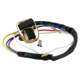 Interrupteur lumineux premium avec bouton de klaxon câble noir-or