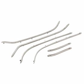 Set listelli in acciaio inox lucido argento con materiale per montaggio incluso
