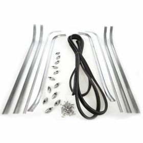 Listelli pedana alluminio e gomma argento/nero con kit rivetti e terminali