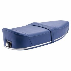 Siège Pegasus bleu cobalt RAL 5013 sans verrou avec sangle et bande chromée