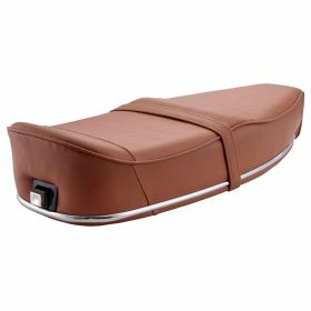 Selle Pegasus en cuivre brun RAL 8004 sans verrou avec sangle et bande chromée