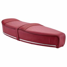 Selle Pegasus RAL 3002 sans verrou avec sangle et bande chromée