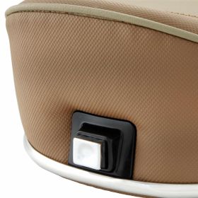 Siège rétro marron en beige RAL 8024 sans verrou avec sangle et bande chromée