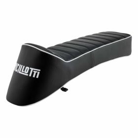 Ancelotti black sports saddle with white metal/plastic trim without lock