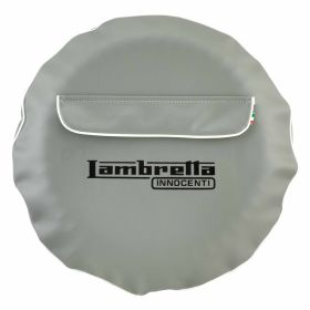 Housse de volant en éco-cuir gris pour Lambretta avec sac pour pneu 3.50-10