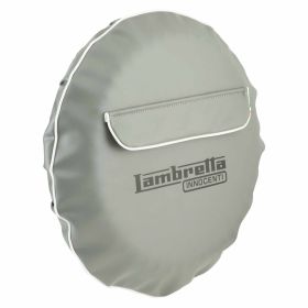 Housse de volant en éco-cuir gris pour Lambretta avec sac pour pneu 3.50-10
