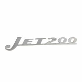PREMIUM JET200 Badge in Chrome Metal 4-Pin Mounting 2.7 mm