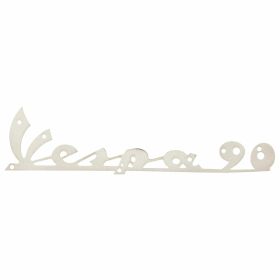 Badge PREMIUM Vespa 90 135x35 mm cromo fissaggio con 7 rivetti