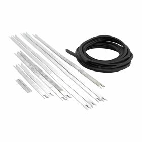 Set listelli pedana PREMIUM in alluminio e gomma argento/nero con profili