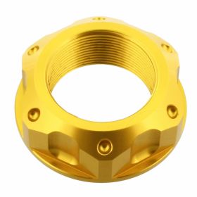 JMP M25X1 Steering Head Nut Fork LTYOKEO20G Gold Aluminum