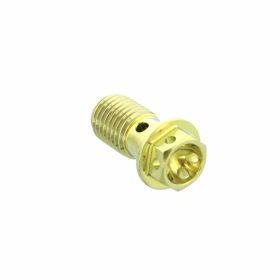 PRO-BOLT single banjo bolt M10x1.25 titanium racing gold
