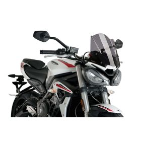 PUIG Écran de protection sport nu approuvé ABE fumée foncée pour Triumph