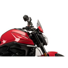 PUIG Sport-Windschutzscheibe Smoke Clear 215x240mm für Ducati