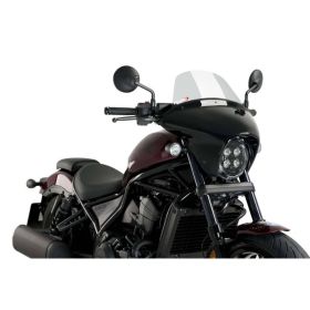 PUIG Batwing SML Touring Clear Smoke Windshield for Honda Rebel