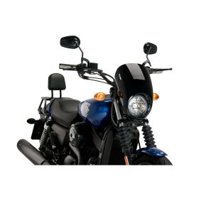 Pare-brise semi-carénage noir PUIG pour Harley Davidson Street