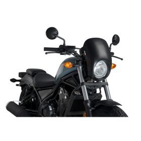 Cupolino PUIG semicarenato nero omologato ABE per Honda rebel