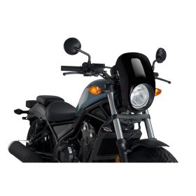 Cupolino PUIG semicarenato nero omologato ABE per Honda rebel