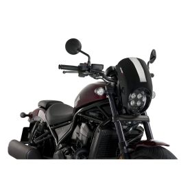 Cupolino PUIG semicarenato nero 385x250mm per Honda