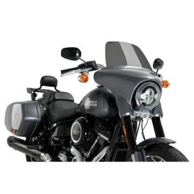 PUIG High-Road Touring Dunkelrauch Windschild für Harley Davidson Softail Sport Glide