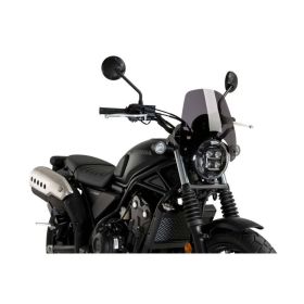 Pare-brise sport nu de PUIG fumé noir homologué ABE pour Honda CL