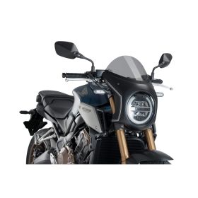 Pare-brise semi-caréné noir PUIG approuvé ABE pour Honda