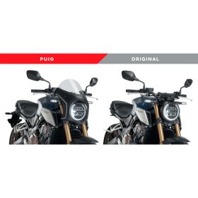 Cupolino PUIG semicarenato nero omologato ABE per Honda