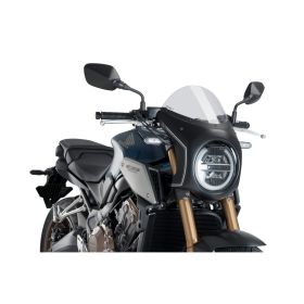 Cupolino PUIG semicarenato nero omologato ABE per Honda