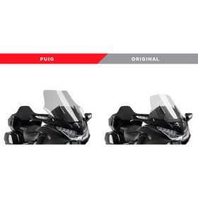 Pare-brise PUIG touring fumé clair 730x685mm pour Honda