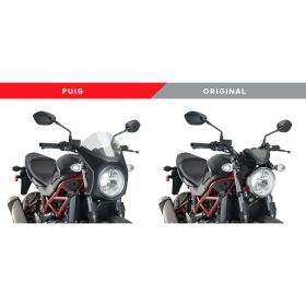 Cupolino PUIG semicarenato nero omologato ABE per Suzuki sv