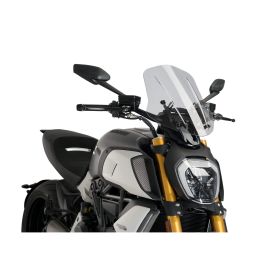 PUIG Adjustable Naked Touring Screen Light Smoke ABE Approved for Ducati