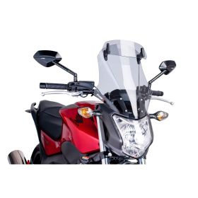PUIG Touring Plus Windscreen with Light Smoke Deflector for Honda